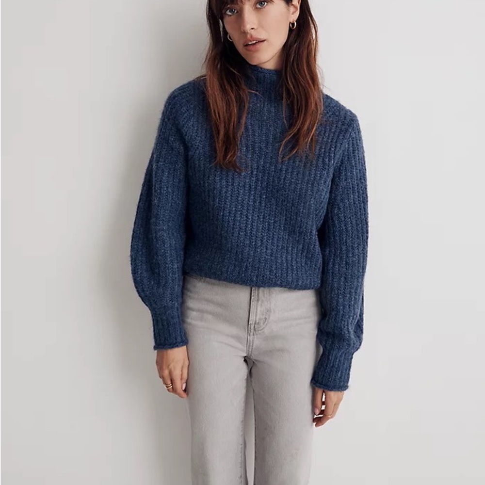 Madewell Navy Blue Pullover Essential Sweater, Size Small